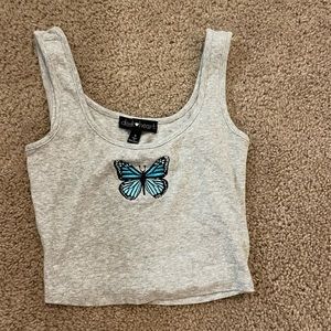 cropped butterfly tank